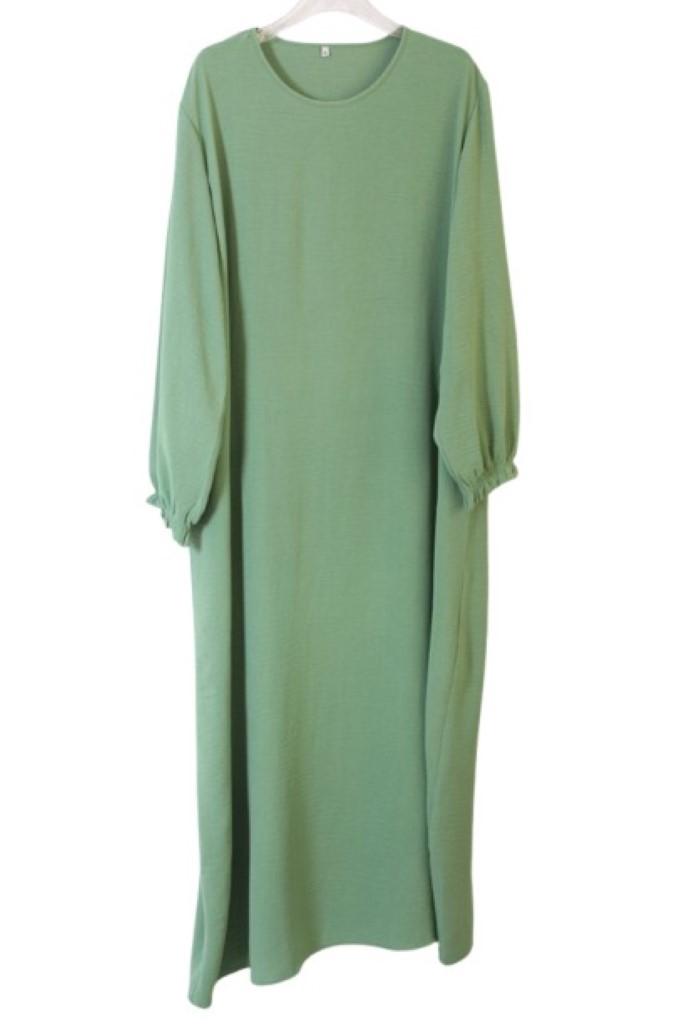 abaya droite jazz vert clair El Bassira TUKA 07