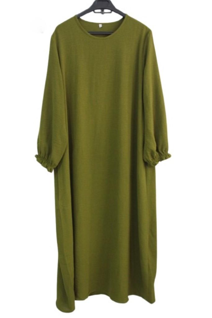 abaya droite jazz vert kaki El Bassira TUKA 71