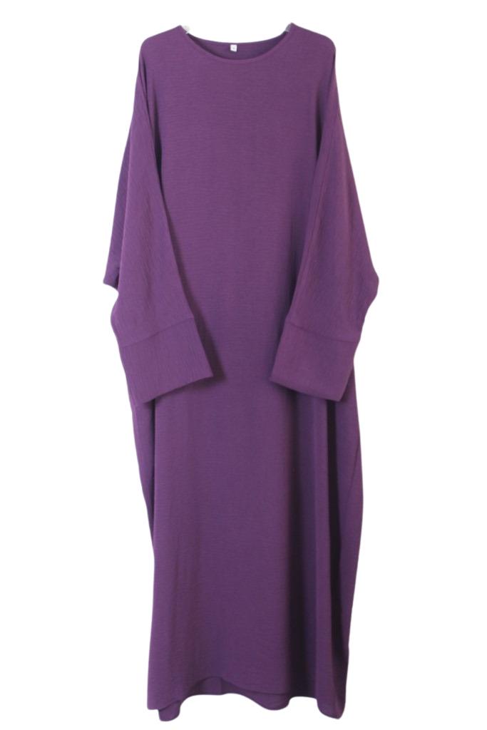 abaya droite jazz violet foncé El Bassira NELIA 66