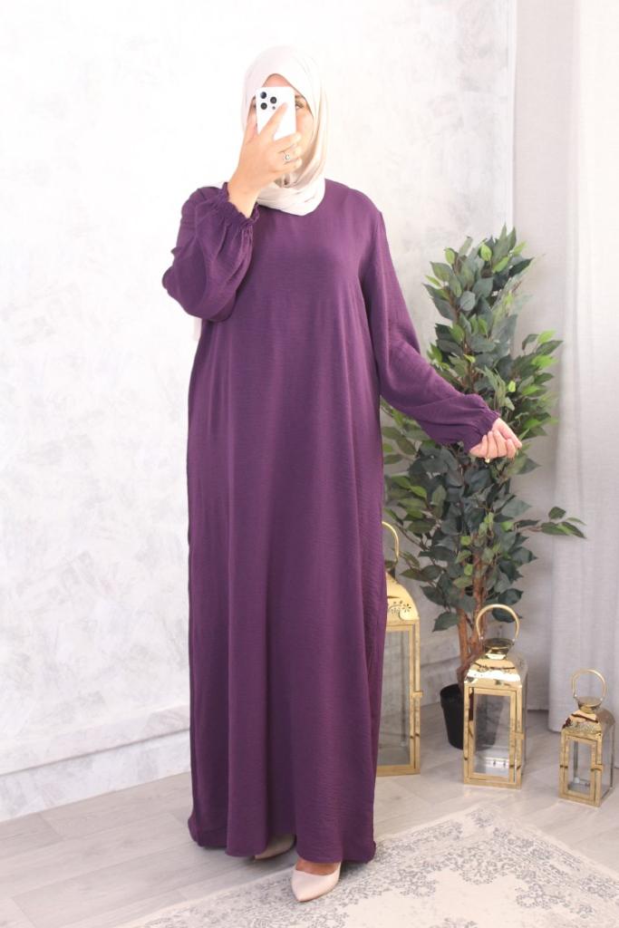 abaya droite jazz violet foncé El Bassira TUKA 66 abaya droite jazz violet fonce El Bassira TUKA 66