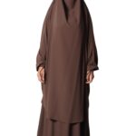 Jilbab Soie de Médine 2 pièces jupe évasée El Bassira (A2j SPH)