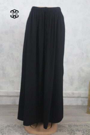 Jupe longue noir intense évasée Wool Peach El Bassira (Ju WP fb)
