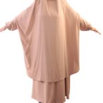 Jilbab Soie de Médine 2 pièces jupe évasée El Bassira (A2j SPH)