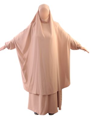 Jilbab Soie de Médine 2 pièces jupe évasée El Bassira (A2j SPH)